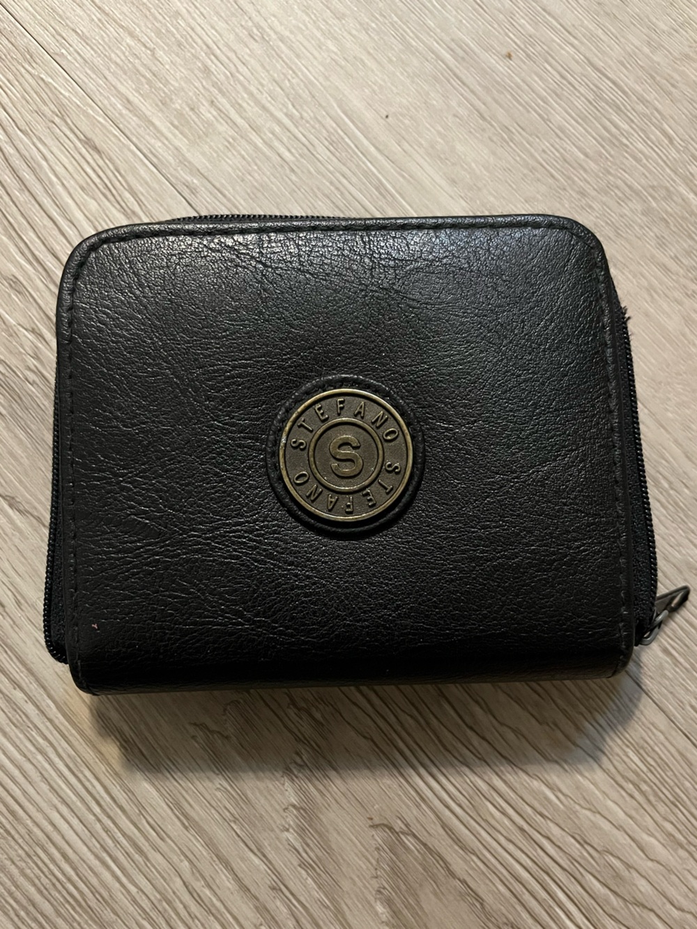 Black Zip-Around Leather Wallet